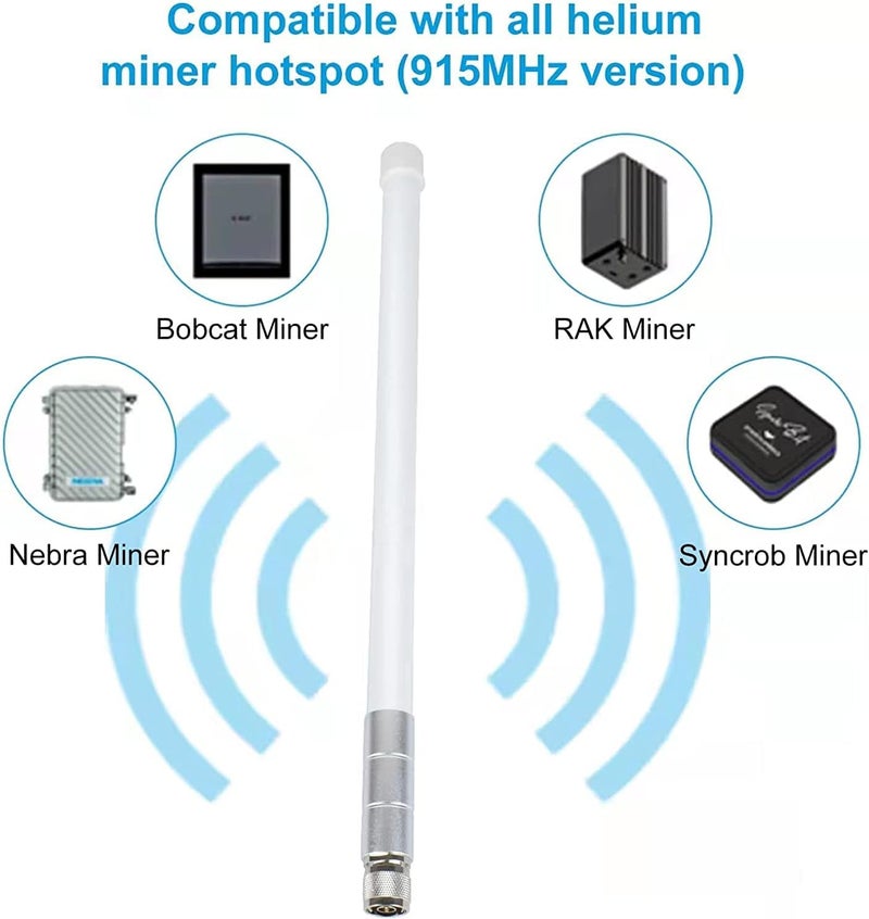 slinkdsco Waterproof 5.8dBi Lora 915MHz Fiberglass Antenna with 20Ft Low Loss KMR195 Cable for Helium Hotspot RAK Nebra Bobcat 300 SenseCAP M1 Hotspot HNT Miner Heltec V3 Meshtastic LORA32 915MHz LoRa Module - Image 2